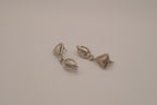 Vintage silver-tone abstract dangle earrings
