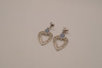 Vintage filigree heart dangle earrings