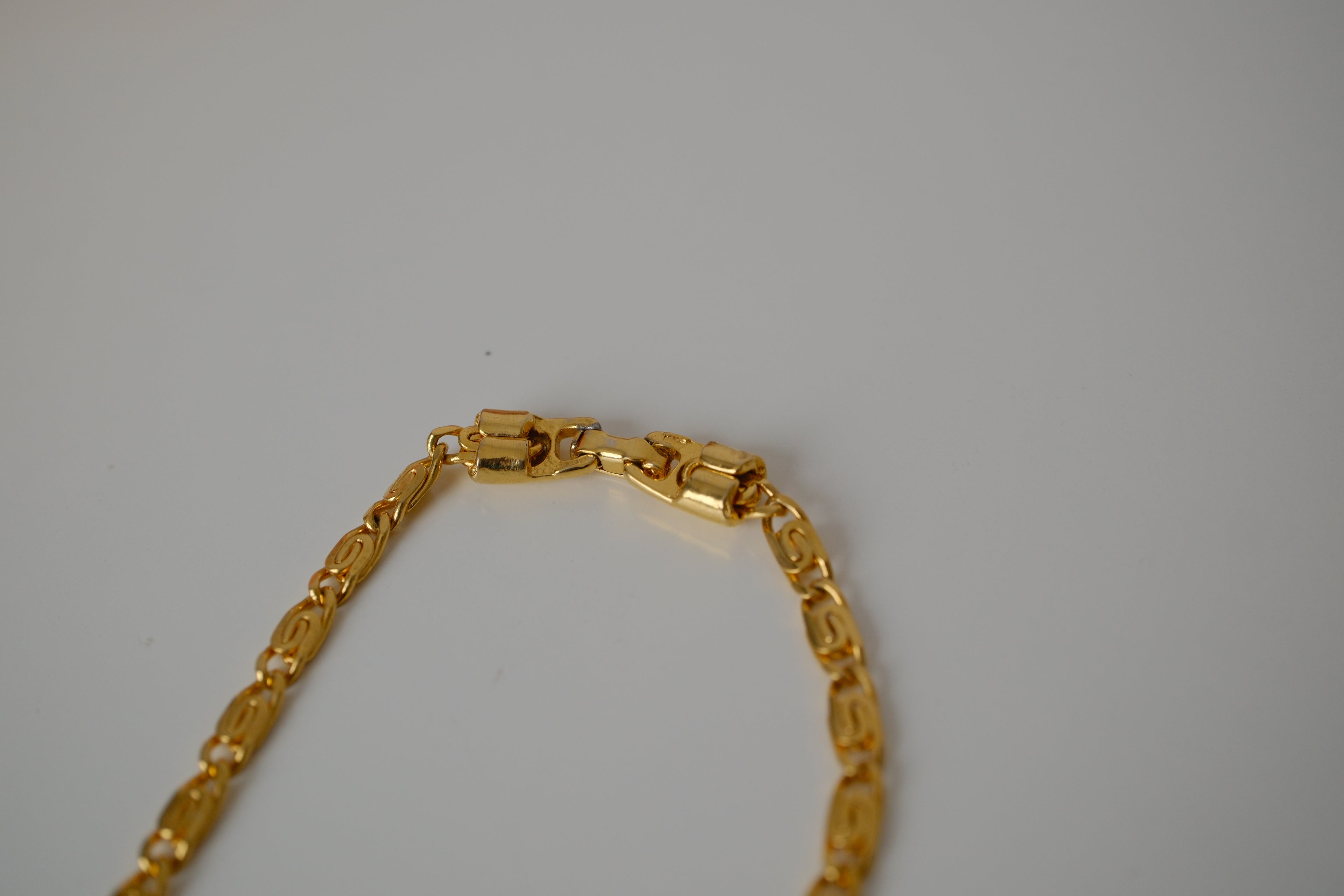 Gold tone Black enamel necklace
