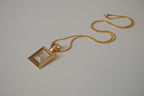 Vintage Rectagular clear crystal pendant necklace