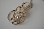 Modern intewined silver tone pendant necklace