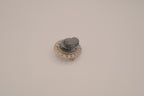 Vintage neoclassical hematite glass cameo brooch