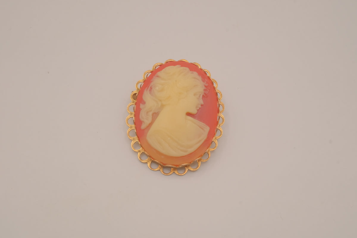 Vintage classic victorian style cameo brooch