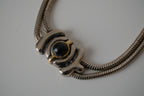 Vintage Serpentine chain Black Cabochon chocker necklace