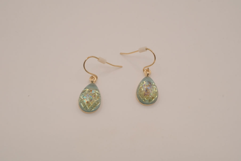 Mint green teardrop earrings