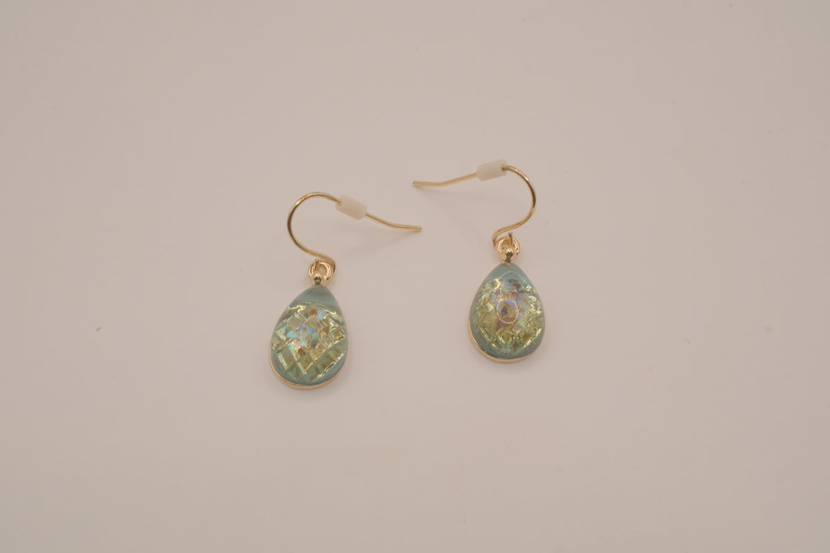 Mint green teardrop earrings