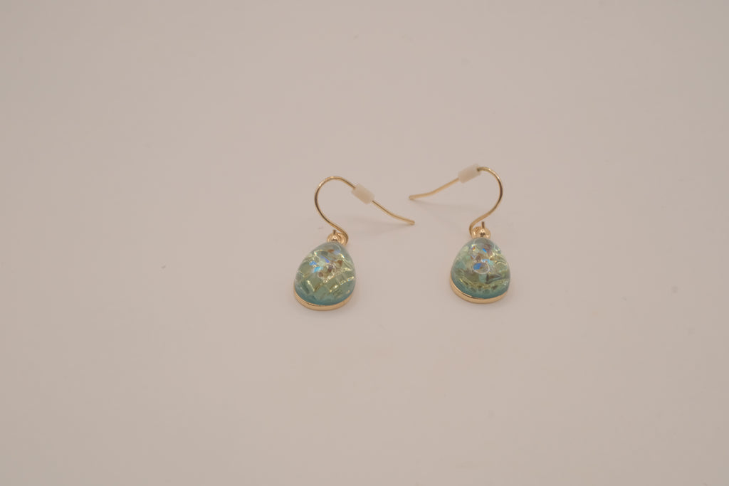 Mint green teardrop earrings