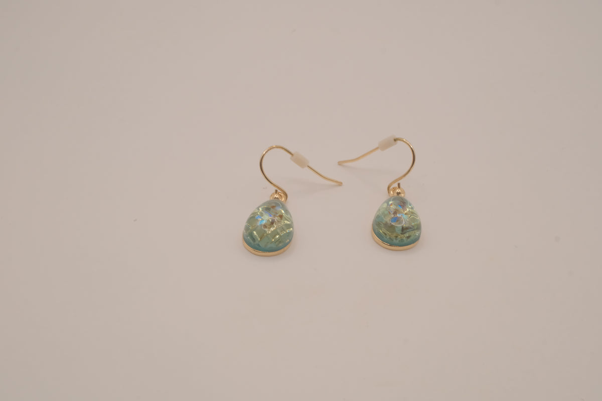 Mint green teardrop earrings