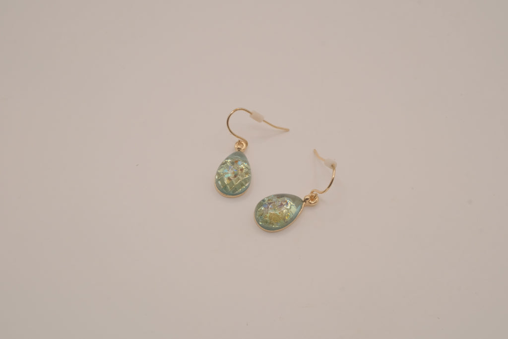 Mint green teardrop earrings