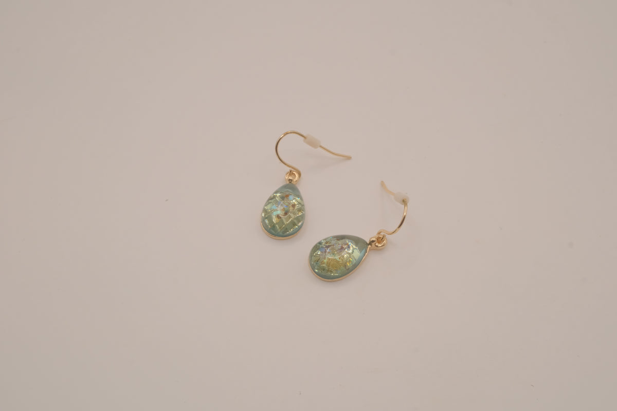 Mint green teardrop earrings