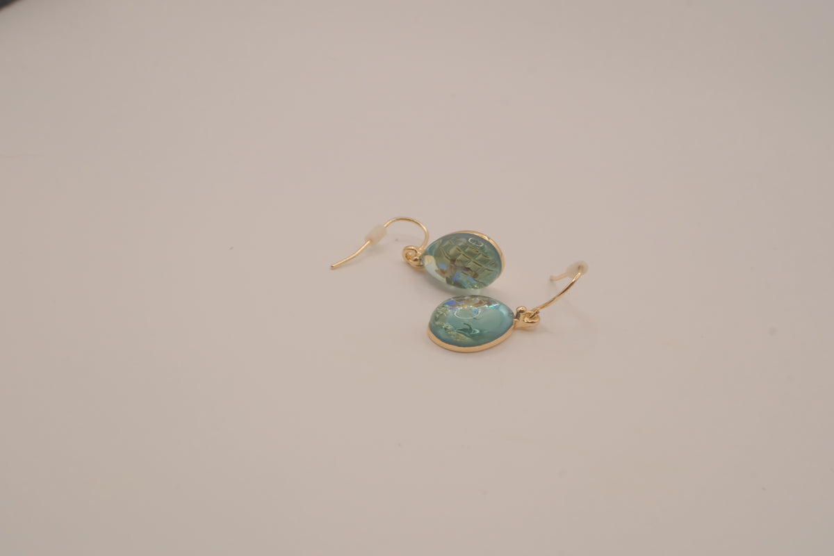 Mint green teardrop earrings