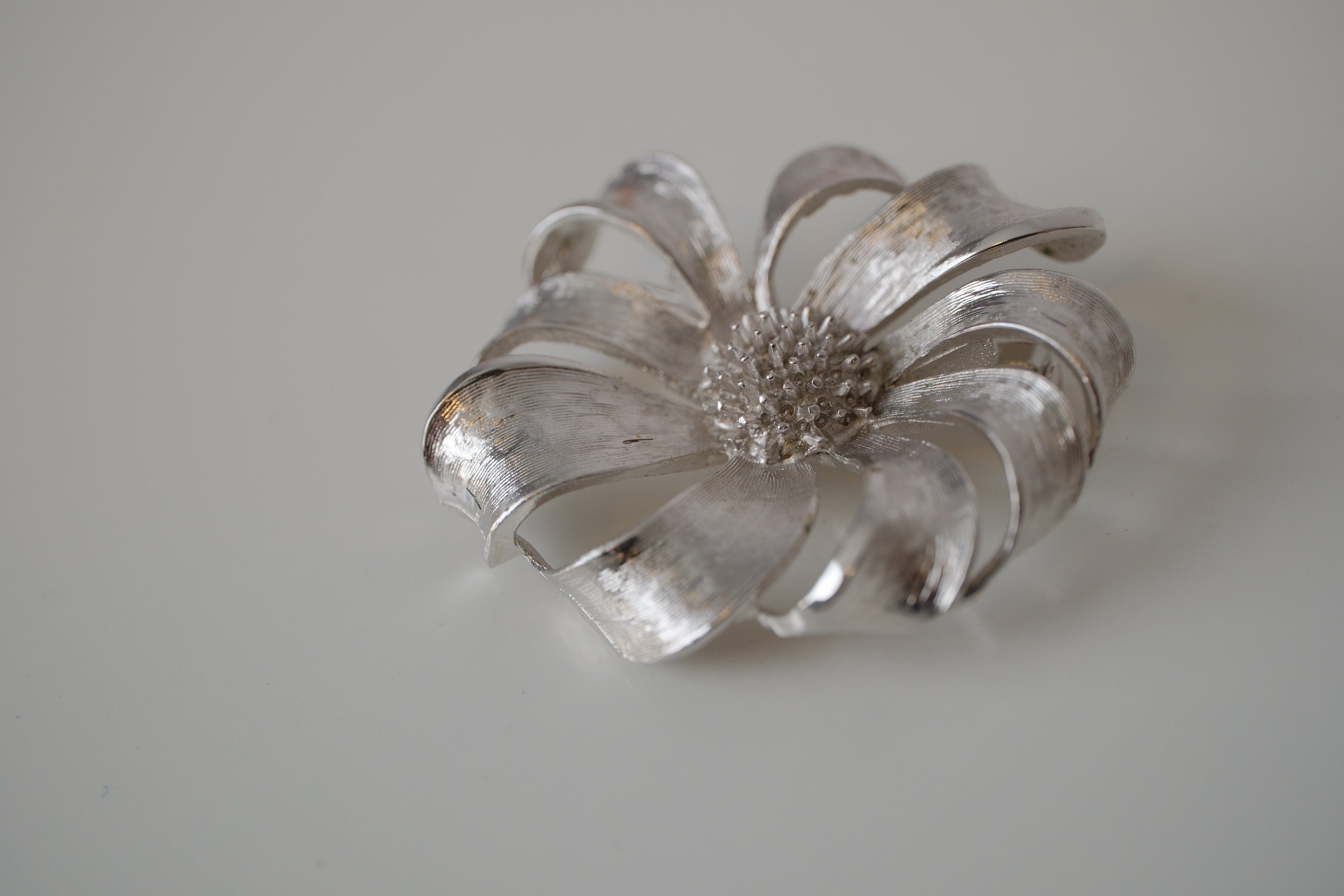 Vintage Coro silver-tone flower brooch