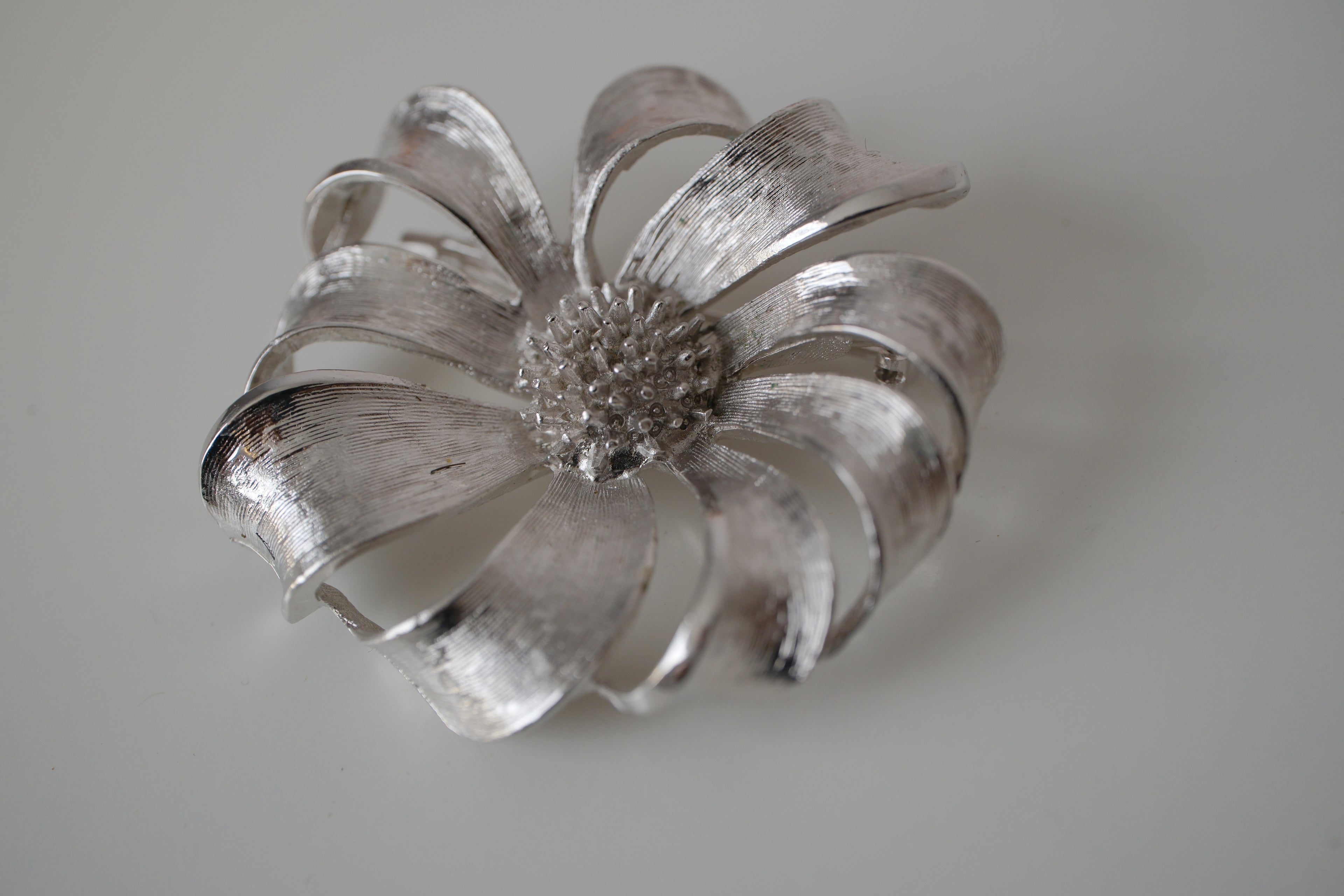Vintage Coro silver-tone flower brooch