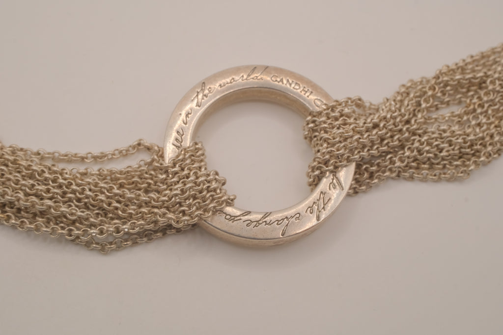 Multi-strand chain quote bracelet