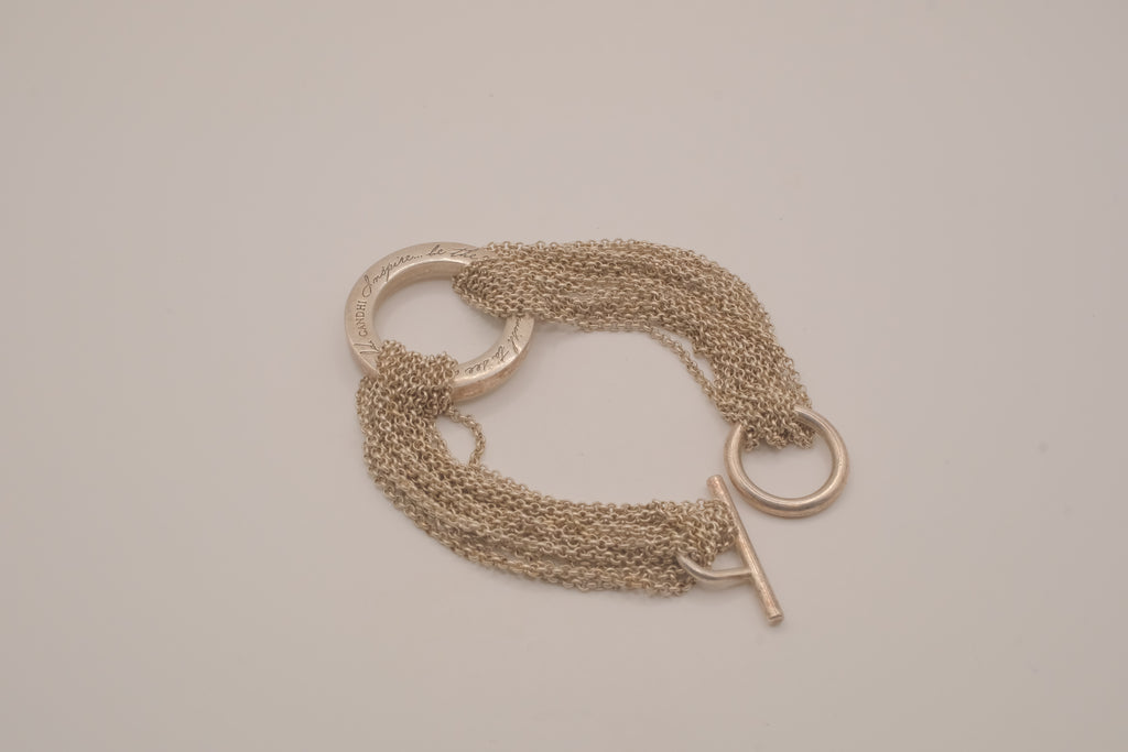 Multi-strand chain quote bracelet