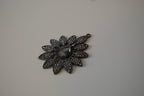 Vintage black crystal flower-design pendant