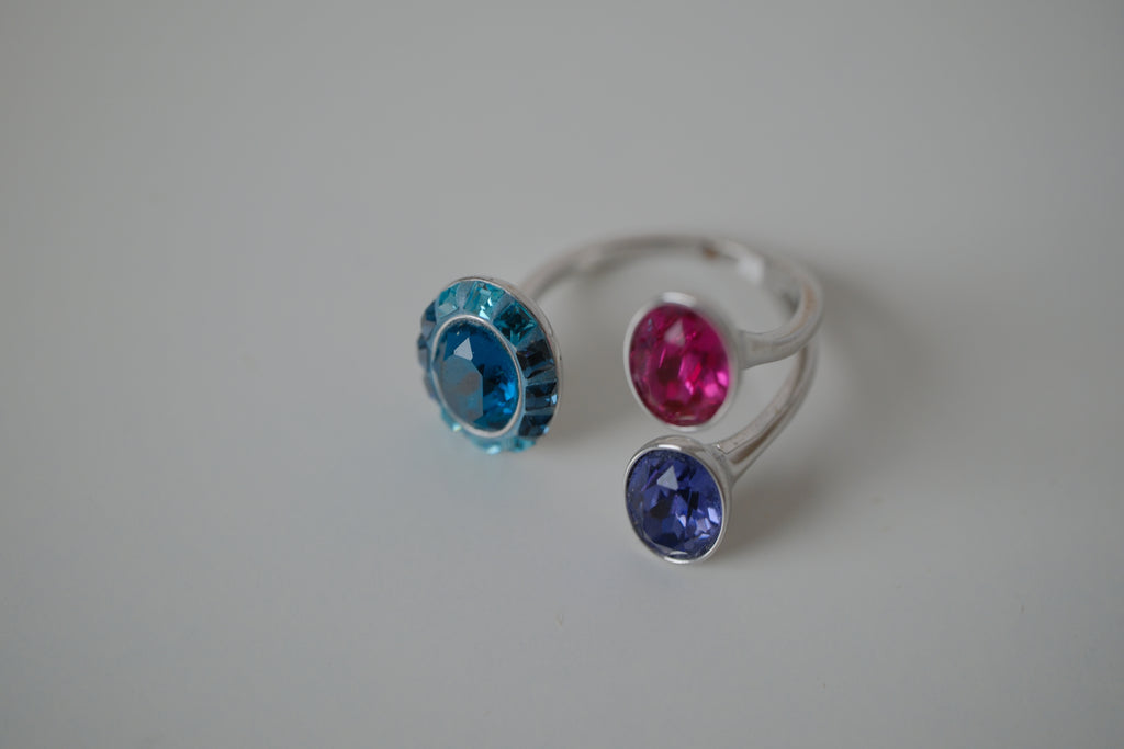 Swarovski eminence Tri colored ring