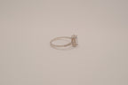 Vintage Sterling silver emerald-cut halo ring