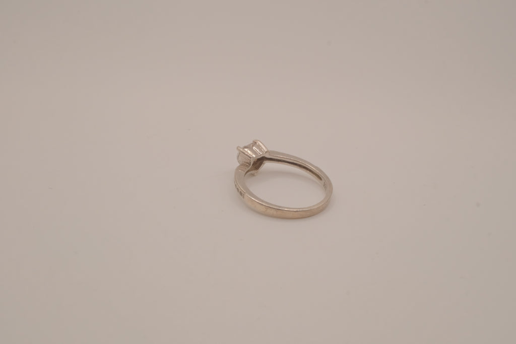 Sterling silver heart-cut cubic zirconia ring