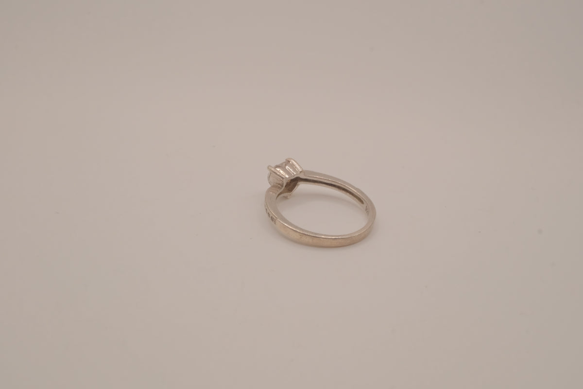 Sterling silver heart-cut cubic zirconia ring