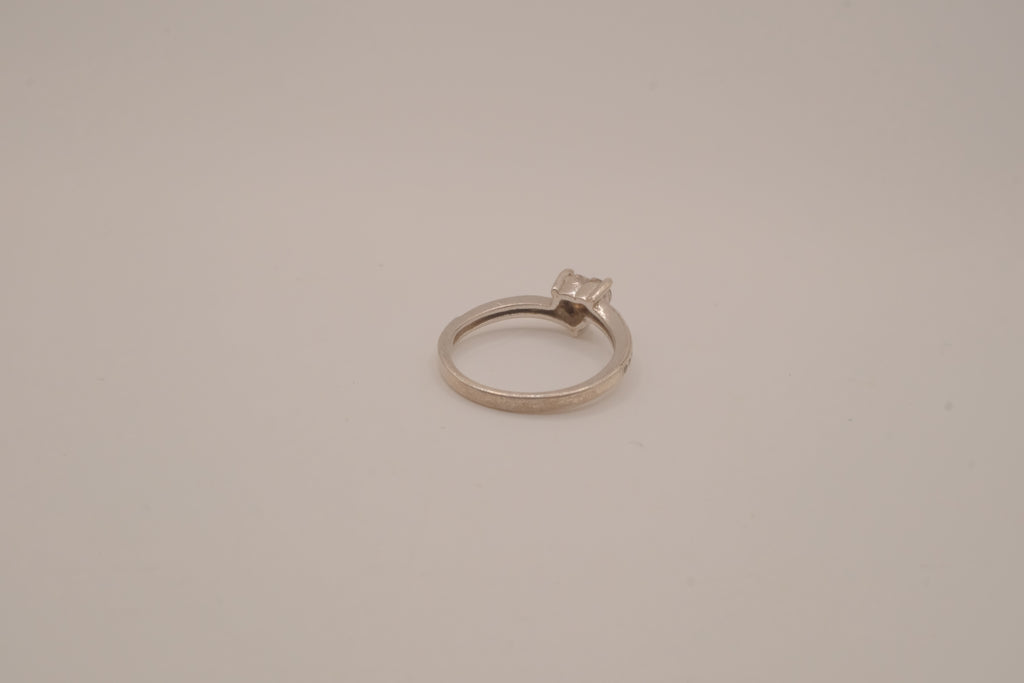 Sterling silver heart-cut cubic zirconia ring
