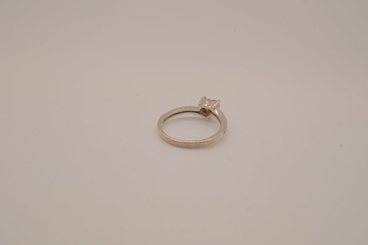 Sterling silver heart-cut cubic zirconia ring
