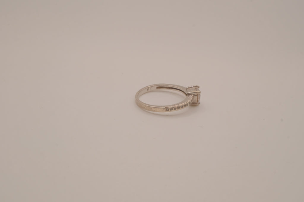 Sterling silver heart-cut cubic zirconia ring