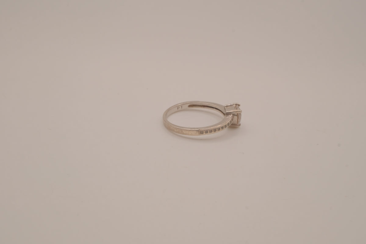 Sterling silver heart-cut cubic zirconia ring
