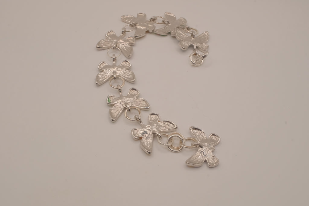 Multicolor enamel butterfly bracelet
