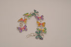 Multicolor enamel butterfly bracelet