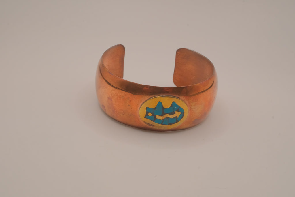 Vintage Mexican copper cuff bracelet&nbsp;