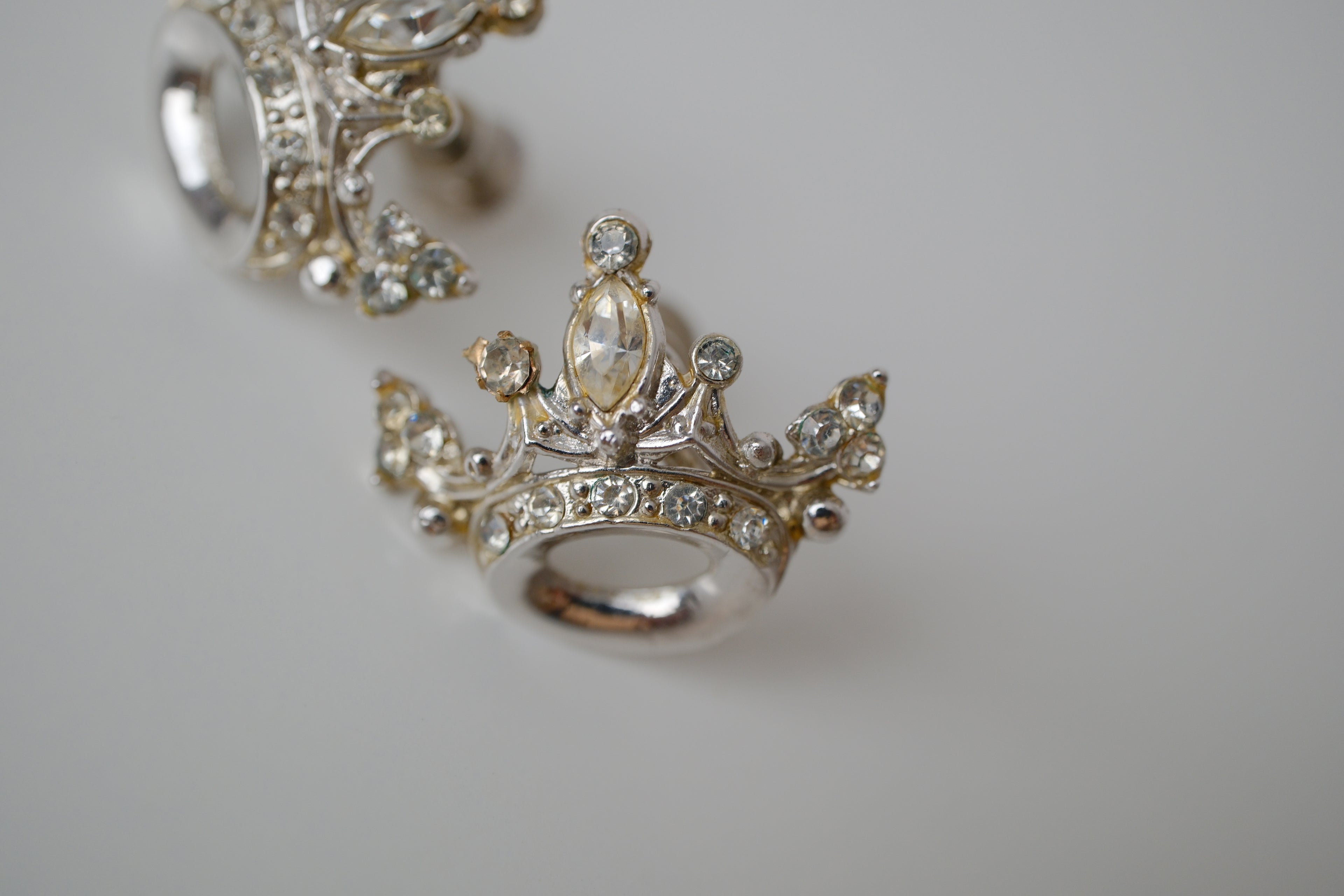 Vintage Coro crown-shaped screw back earrings