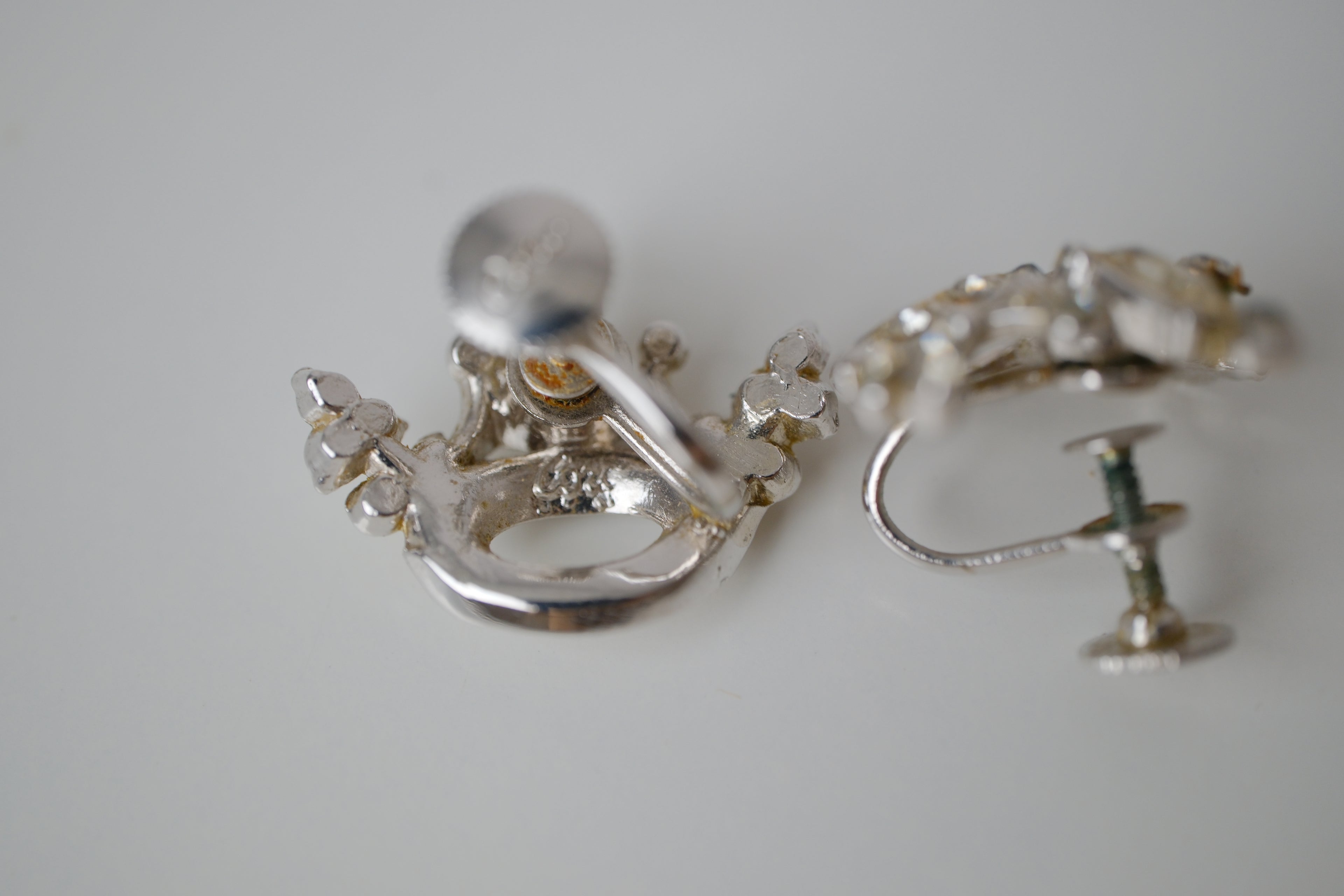 Vintage Coro crown-shaped screw back earrings