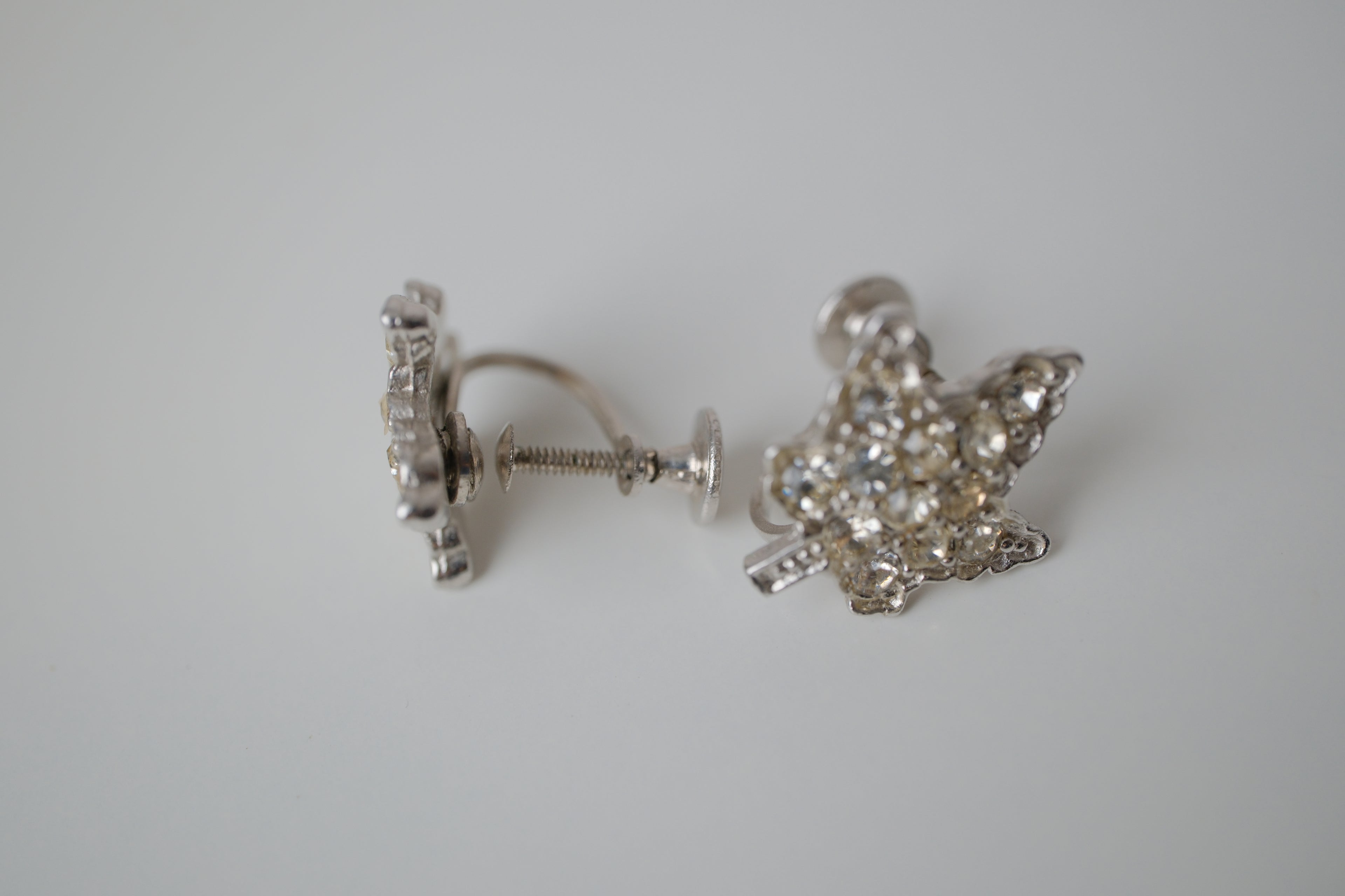 Vintage Coro rhinestone star-shaped screw back earrings