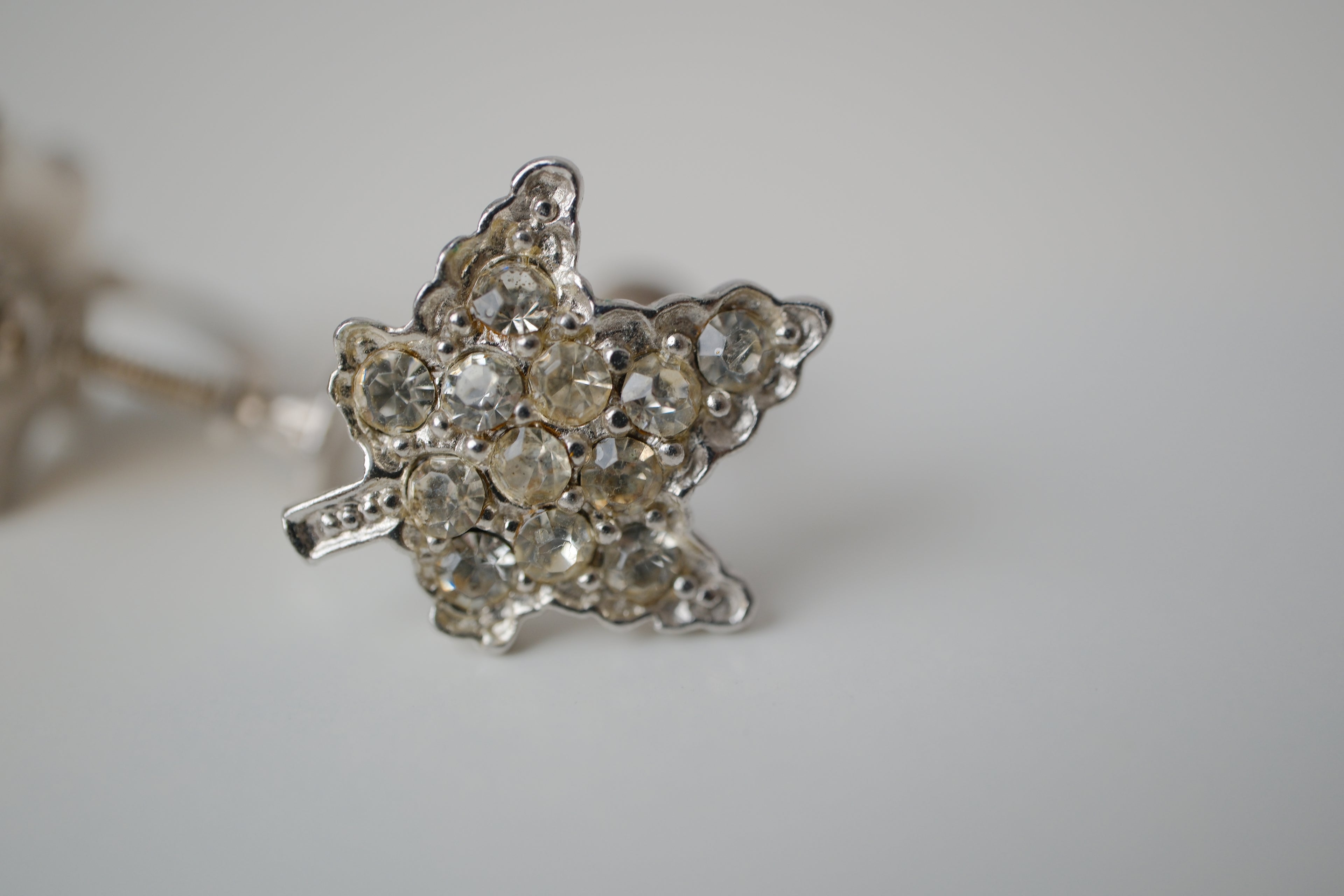 Vintage Coro rhinestone star-shaped screw back earrings