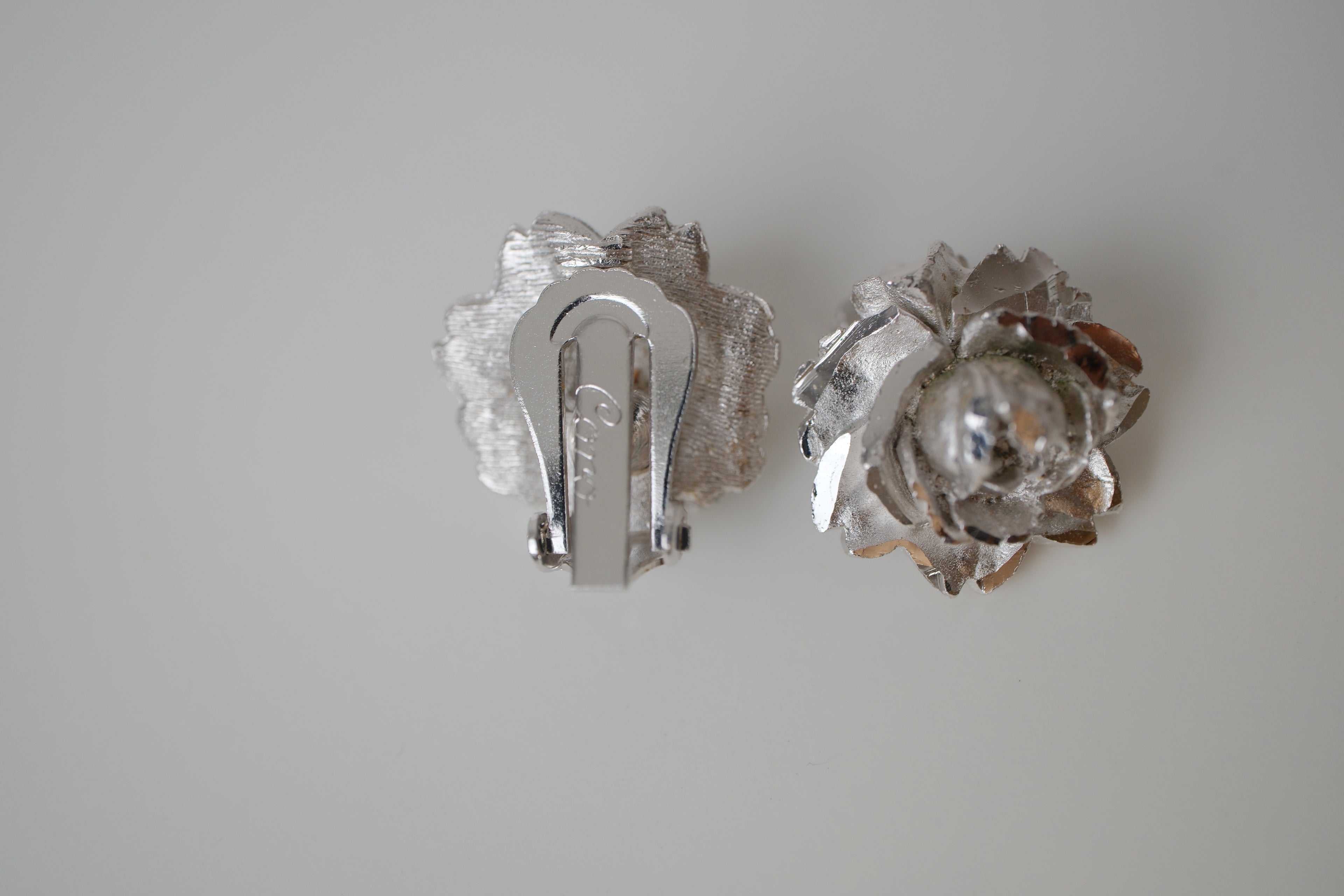 Vintage Coro Rose clip on earrings