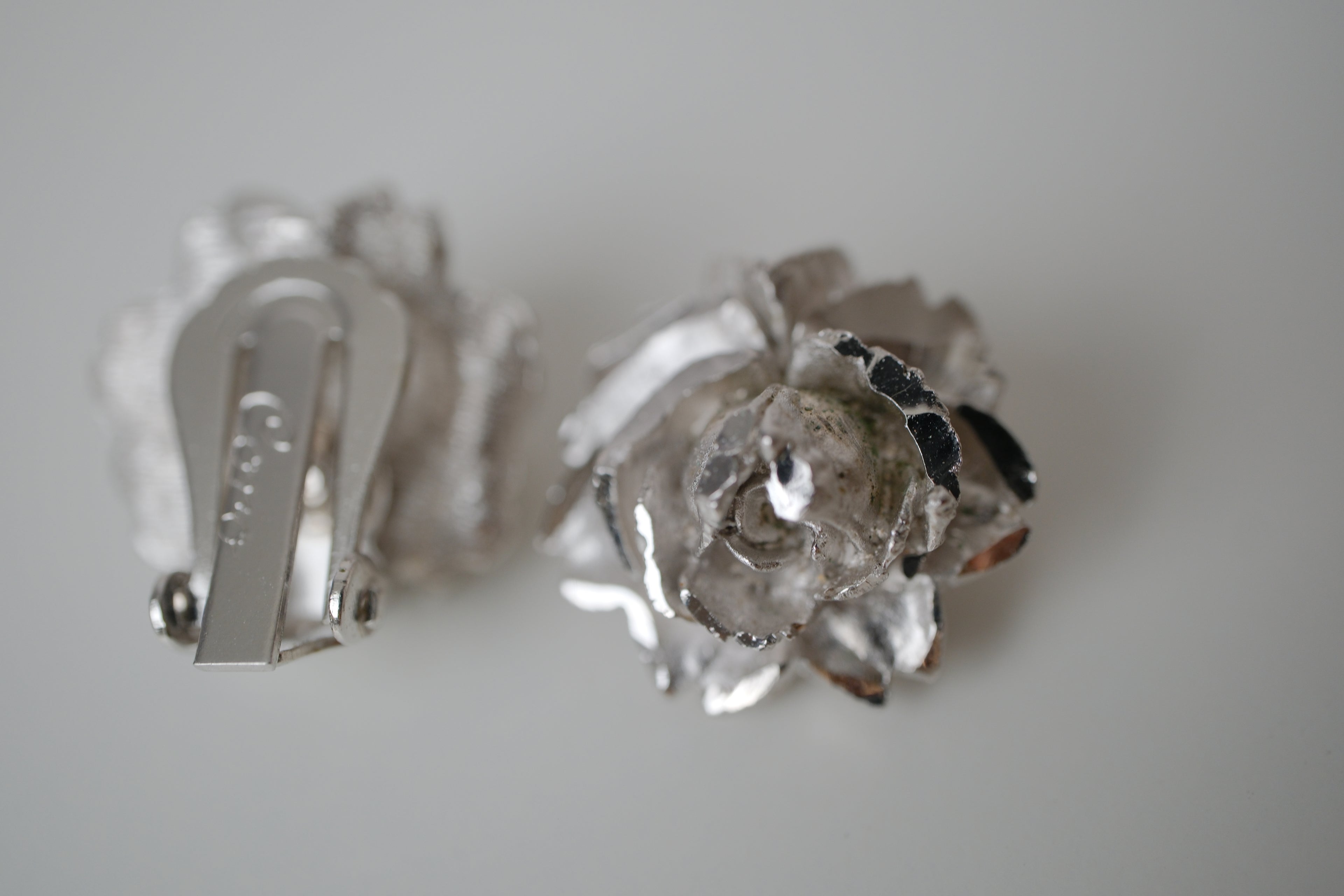 Vintage Coro Rose clip on earrings
