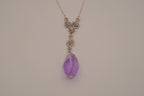 Avon Vintage Purple Faceted Y-Drop Necklace