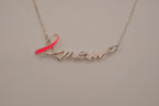Avon Breast Cancer Crusade "Love" Ribbon Necklace