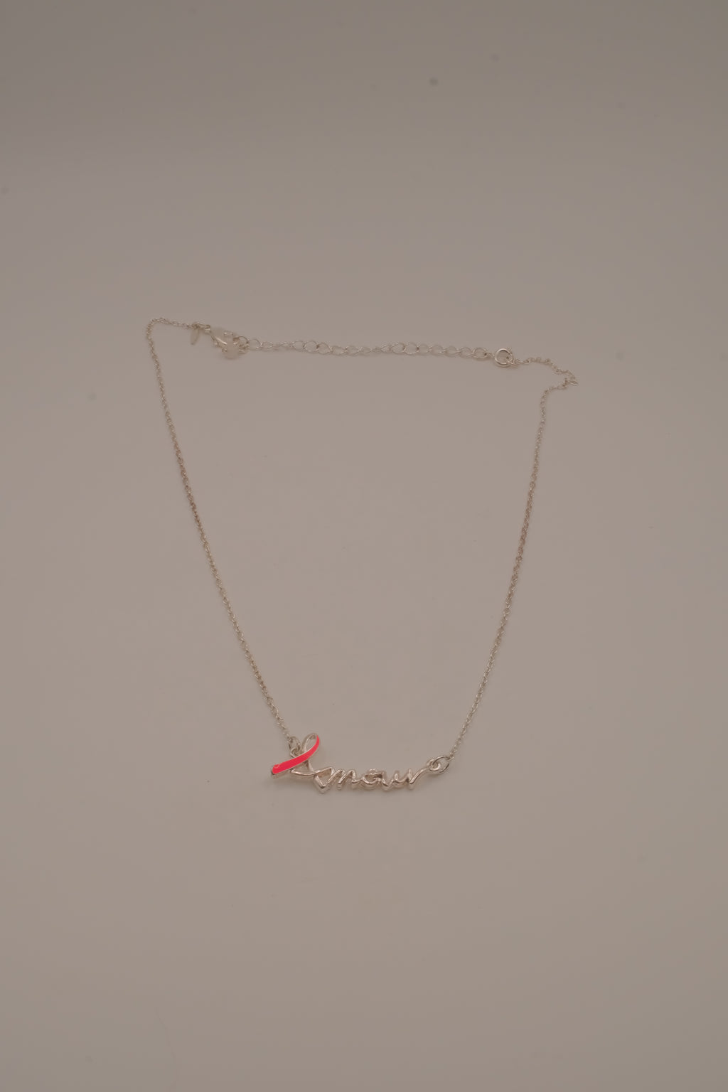 Avon Breast Cancer Crusade "Love" Ribbon Necklace