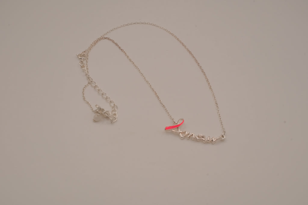 Avon Breast Cancer Crusade "Love" Ribbon Necklace