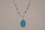 Vintage Avon Blue Cat's Eye Drop Necklace