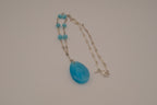 Vintage Avon Blue Cat's Eye Drop Necklace