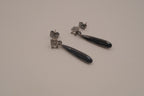 Vintage Avon black enamel torpedo drop earrings