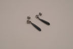 Vintage Avon black enamel torpedo drop earrings