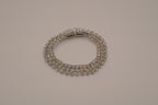 Three-row rhinestone tennis bracelet