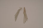 Vintage silver-tone rhinestone tassel drop earrings