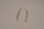 Vintage silver-tone rhinestone tassel drop earrings