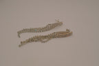 Vintage silver-tone rhinestone tassel drop earrings