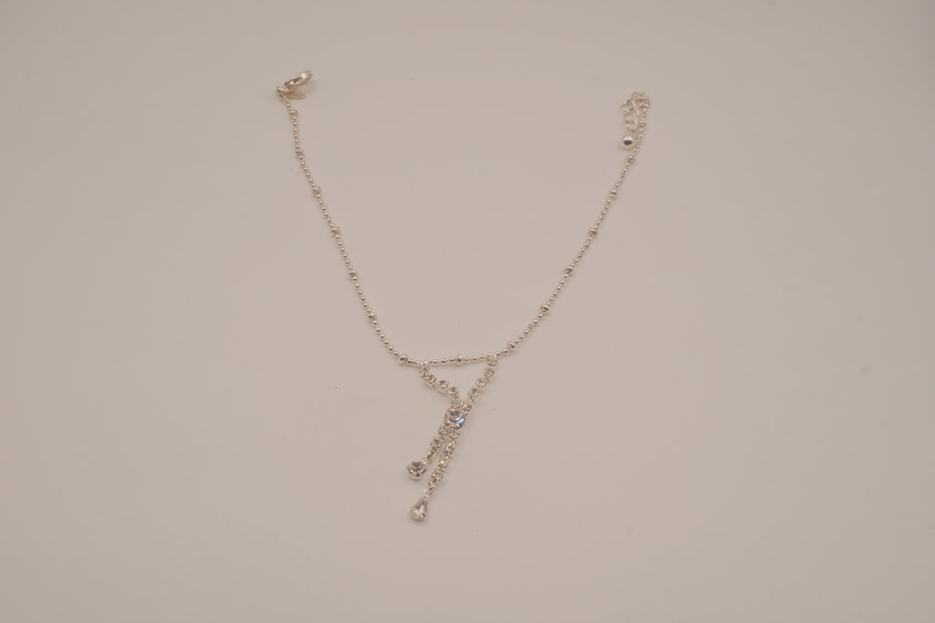 Vintage Avon silver-tone rhinestone drop anklet&nbsp;